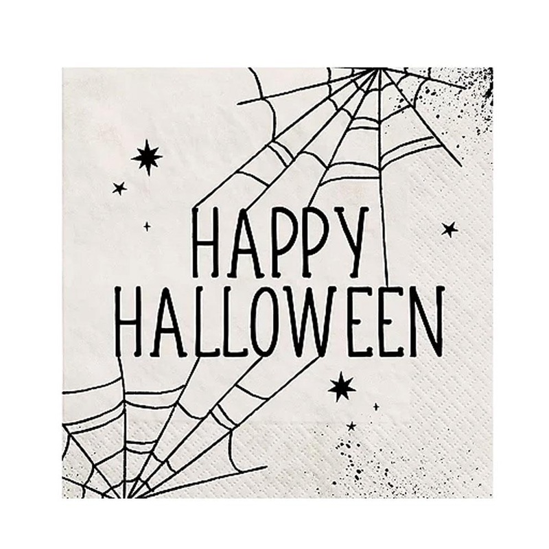Spiderweb Night Halloween Paper Lunch Napkins, 6.5in | 40ct