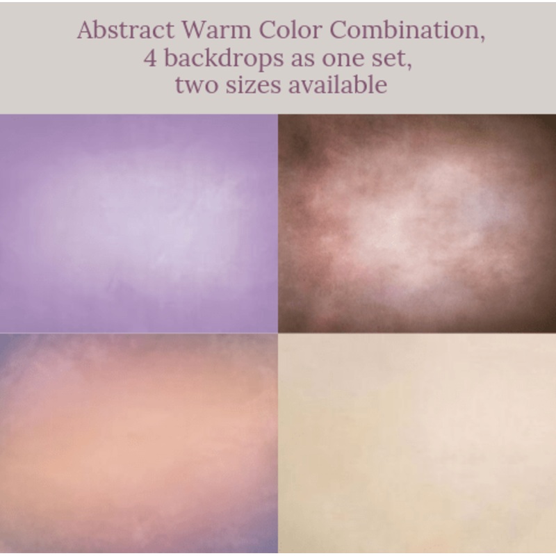 Abstract warm color combination backdrops for photography( 4 backdrops in total ) 5'w X 3'h ft(1.5x1m)