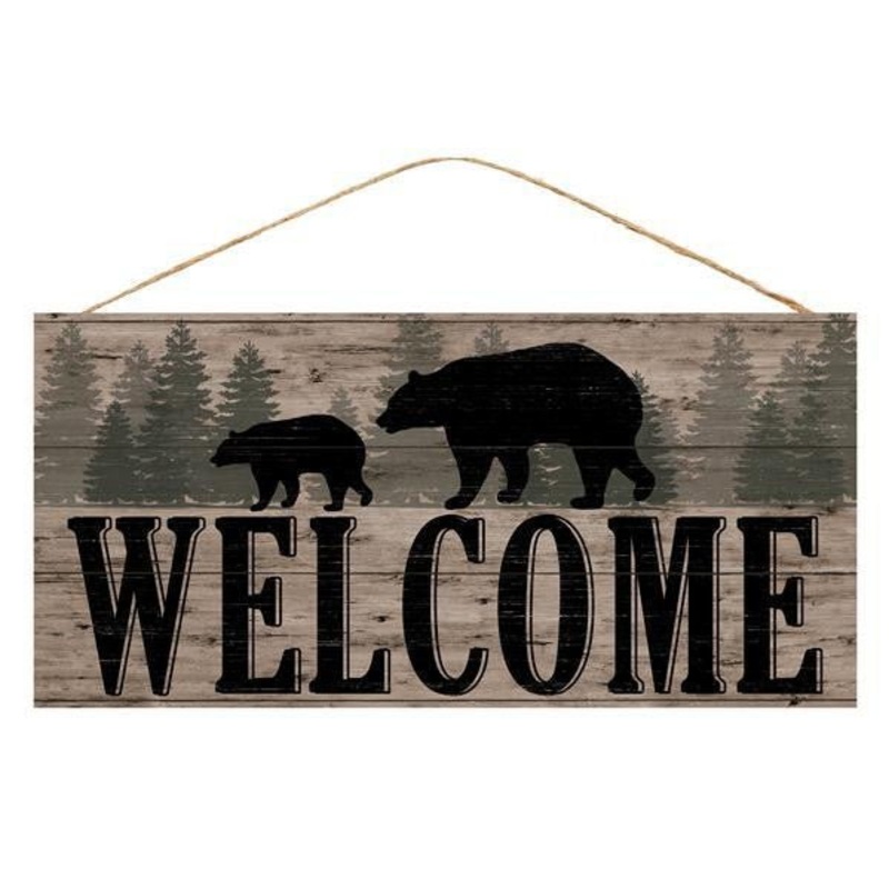 12.5" Welcome Sign with Bears