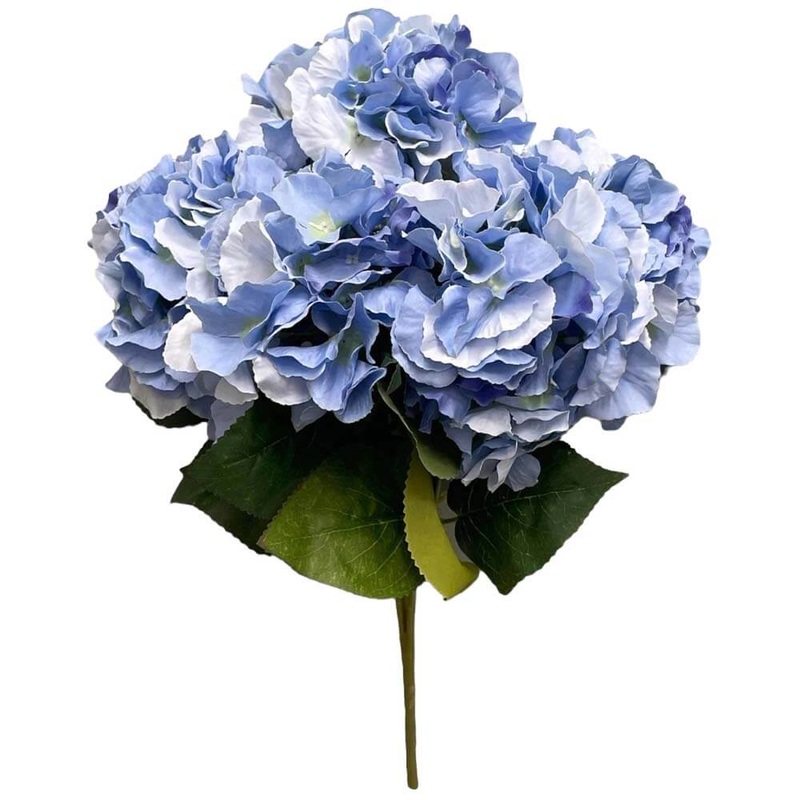18 Silk Pongee Hydrangea Bush - Blue (1 Bouquet)