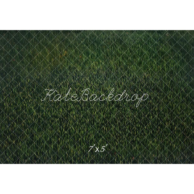 Kate Summer Dark Green Grass Floor Backdrop Designed by Kate Image Microfiber (Printed) 7x5ft - small kids sitting / cake smash