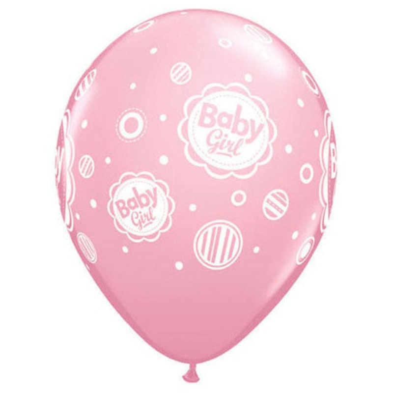 Baby Girl Dots - Pink 11 Latex Balloons (50 count)