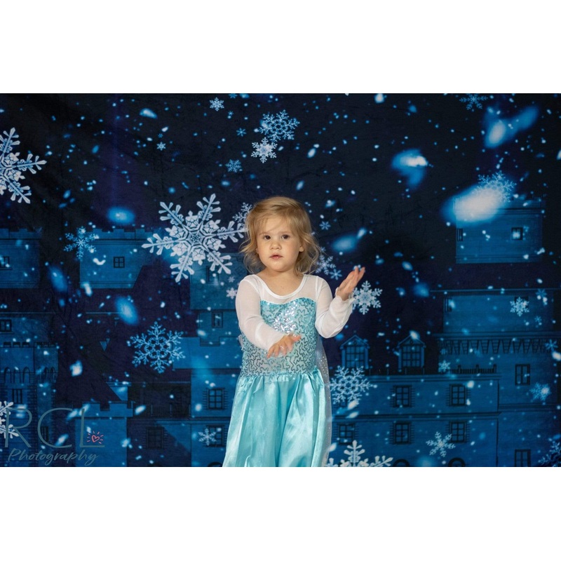 Kate Winter Snowy Castle Backdrop for Photography Designed by JFCC 5x3ft - newborns and babies Microfiber (Printed)