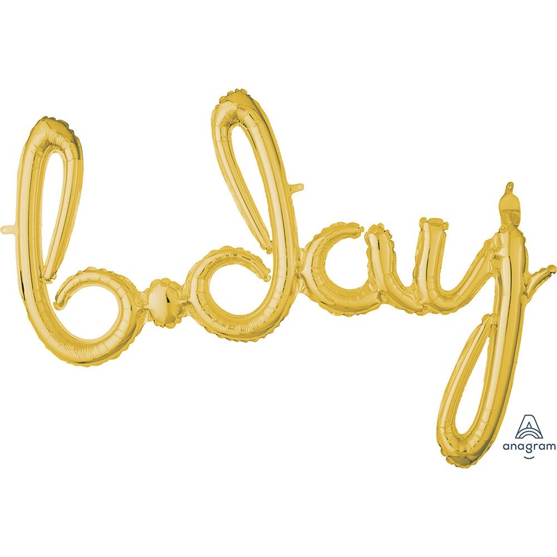 37" Phrase Bday Gold Consumer Inflate