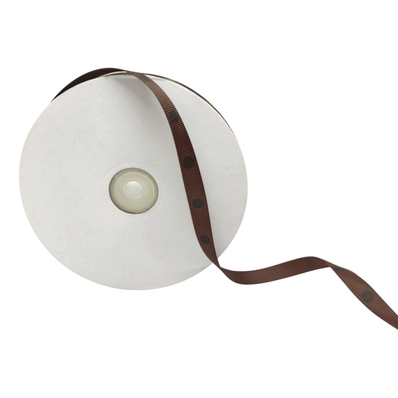 ARIA DOTS | COFFEE BROWN WITH BLACK | 10MM | 45MTR