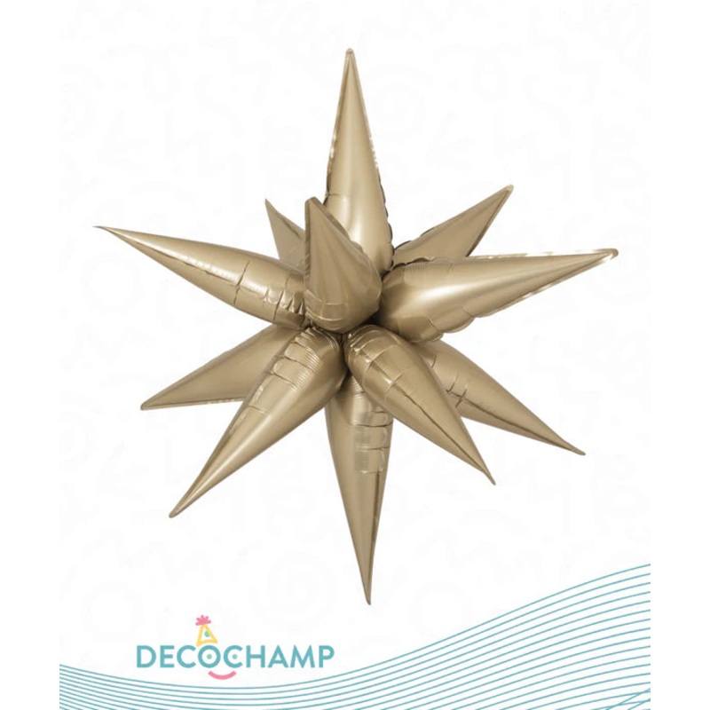 DECO STARBURST CHAMPAGNE BALLOON 40IN BY DECOCHAMP