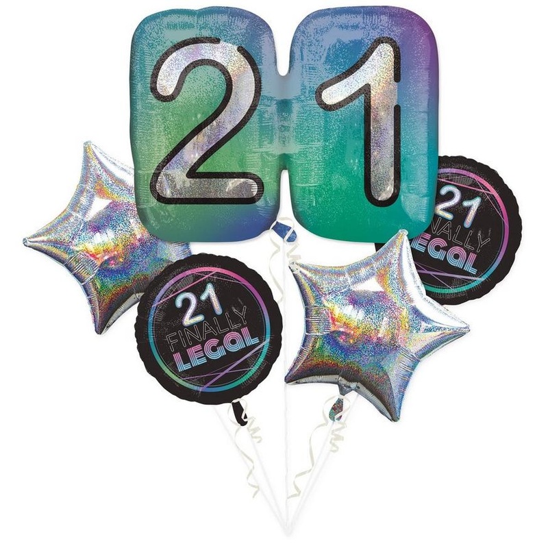 21st Birthday Balloon Bouquet | 5 pcs