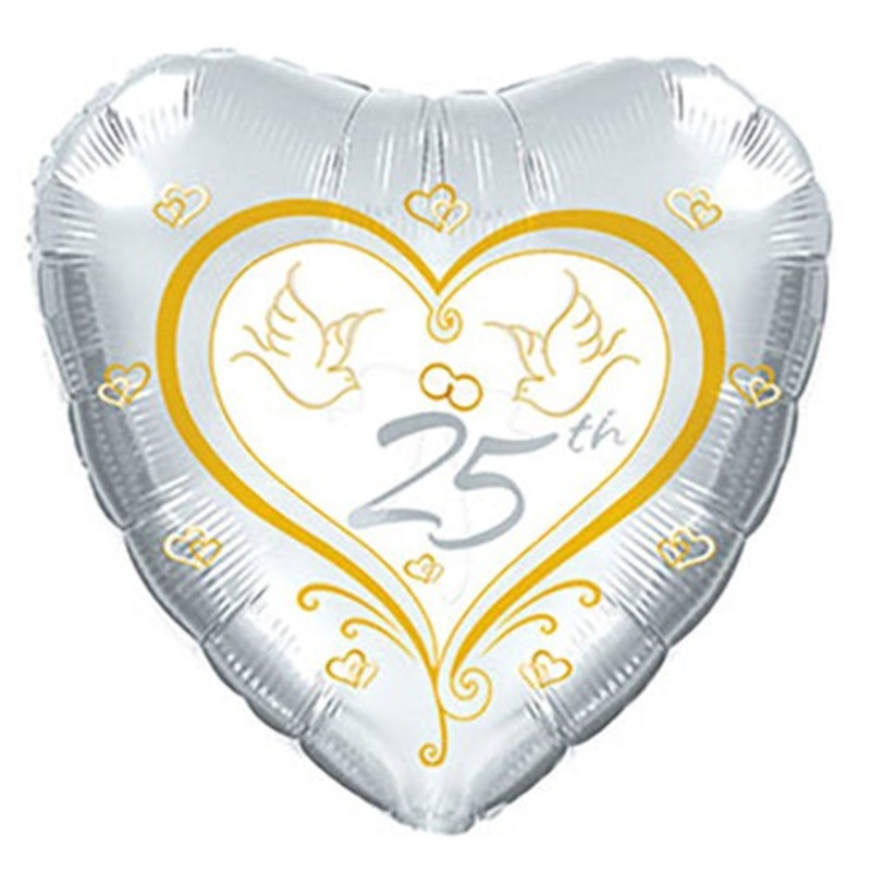 25th Anniversary Doves 17 Balloon