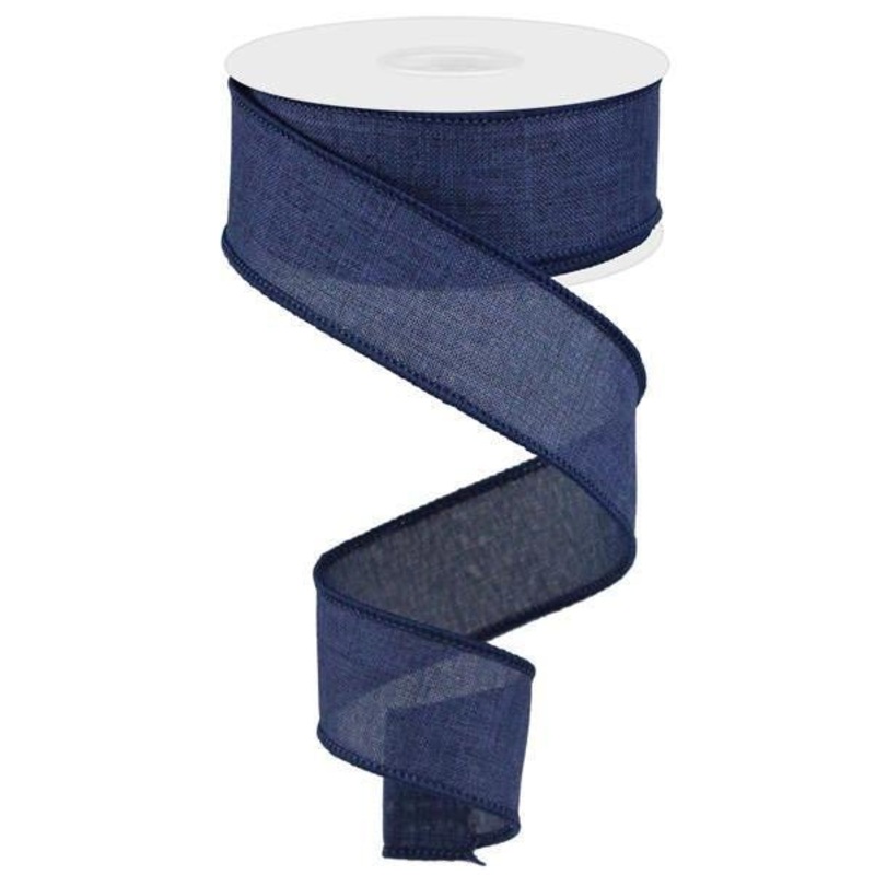 Navy Blue Royal Faux Burlap Ribbon - 1.5" x 10Yd