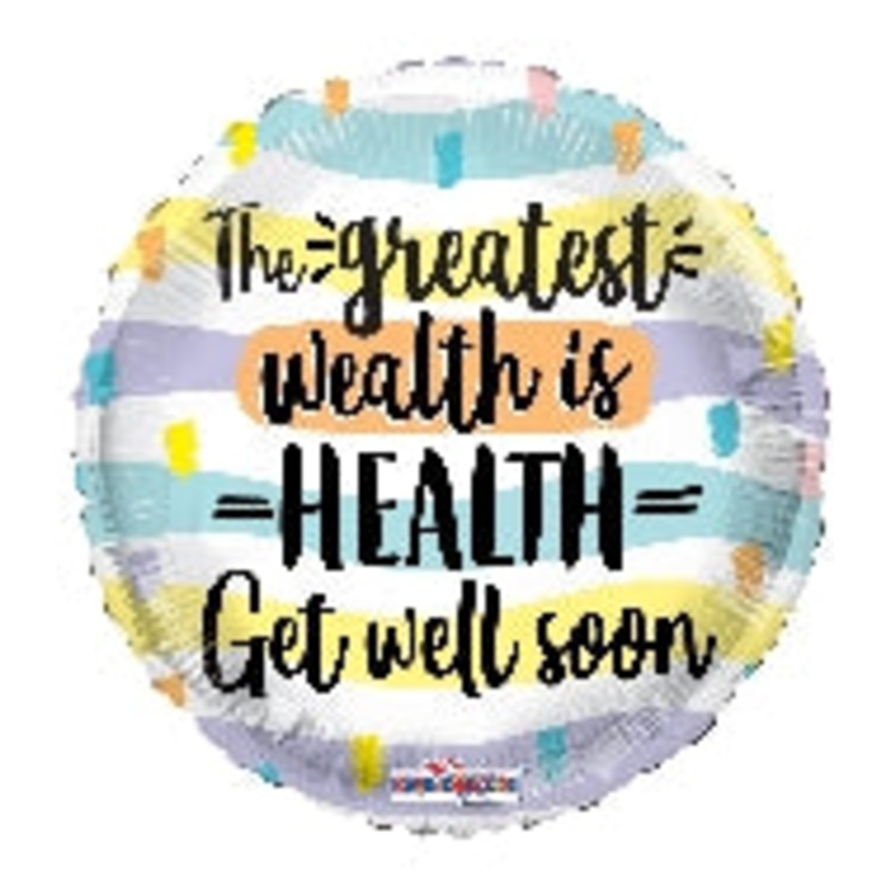 18" Wealth Is Health Foil Balloon Foil Balloon