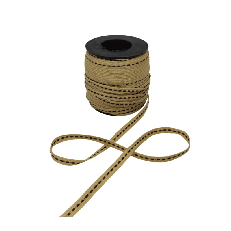 ALLURA STITCHED | BEIGE WITH BLACK | 06MM | 50MTR