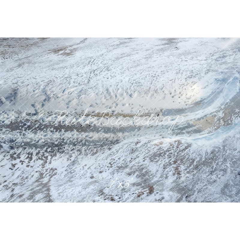Kate White Snow Path Floor Backdrop Designed by Kate Image 7x5ft(2.2x1.5m) Microfiber (Printed)