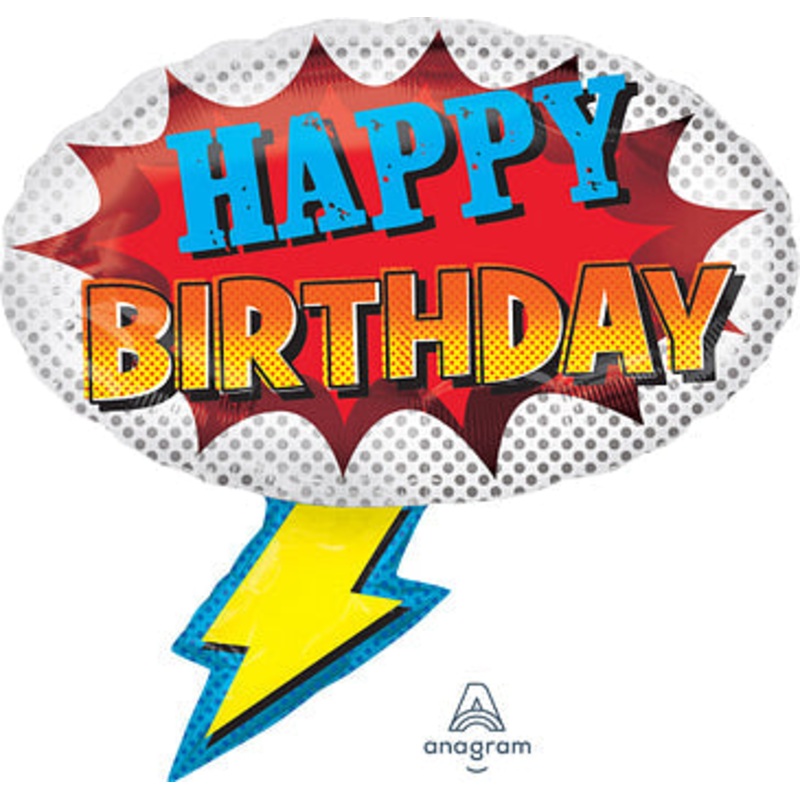 Anagram 27" Superhero Birthday Foil Balloon