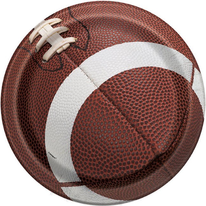Football Party Round Plate 9" | 8 ct
