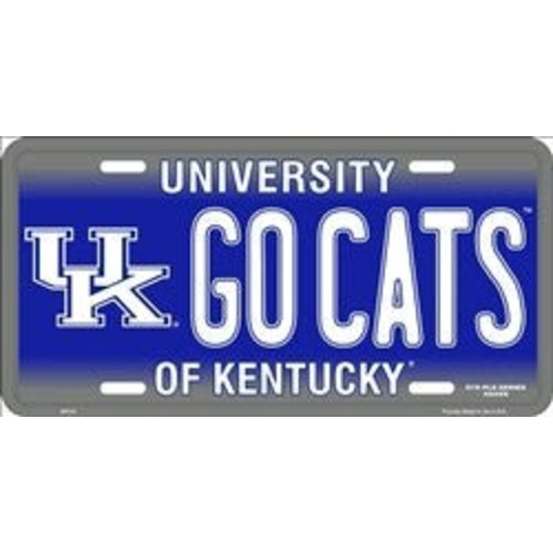 University of Kentucky Go Cats Embossed Metal License Plate