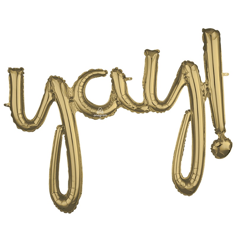 35 Script Phrase "yay!" White Gold (air-fill Only)