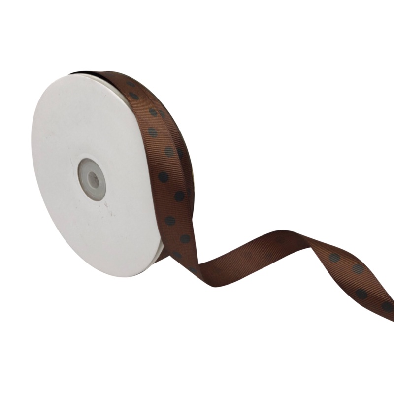 ARIA DOTS | COFFEE BROWN WITH BLACK | 20MM | 45MTR