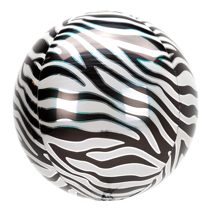 Zebra Print Orb Balloon Helium-Filled (local only)