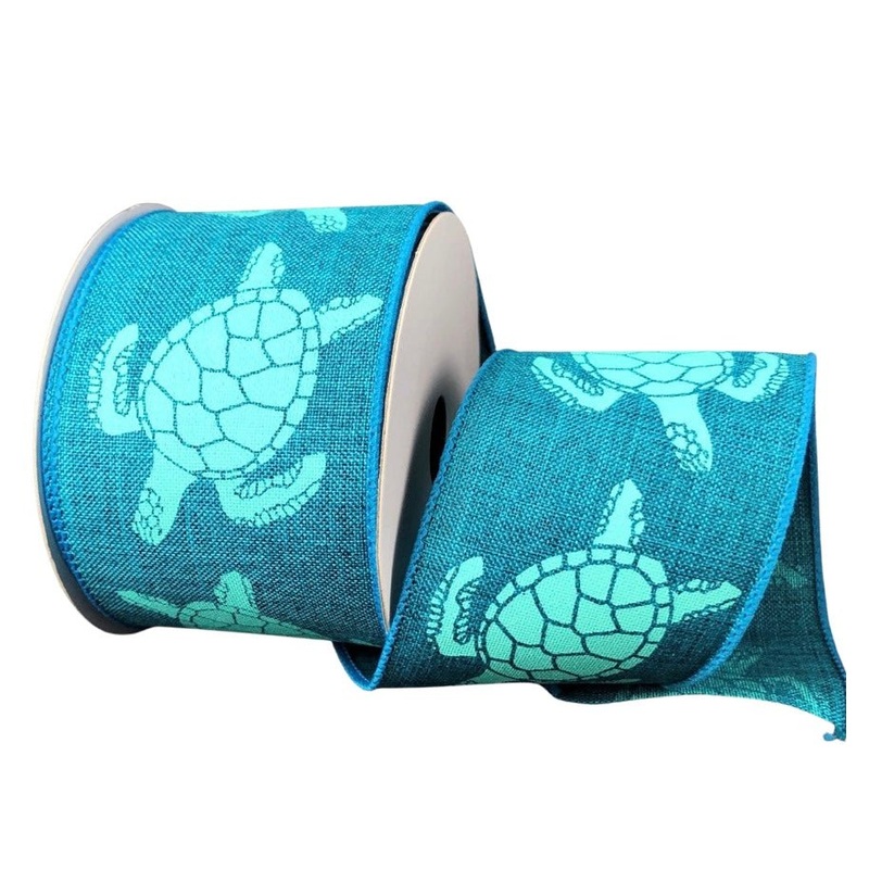 2.5" Sea Turtle Ribbon:  Teal
