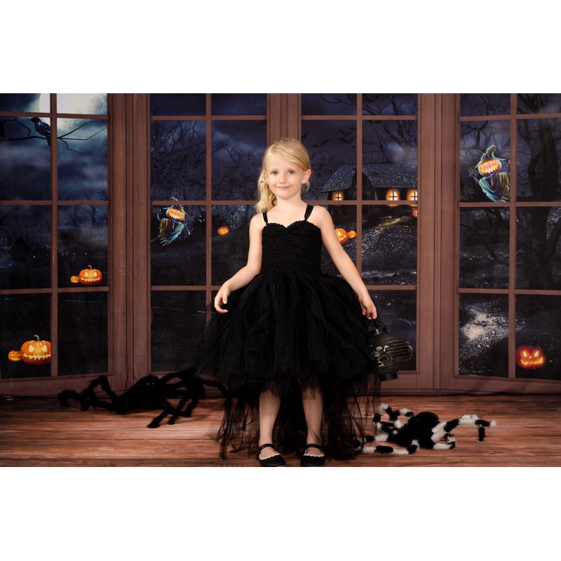 Kate Wooden Window Halloween Backdrop Designed by Chain Photography 5x3ft - newborns and babies Microfiber (Printed)