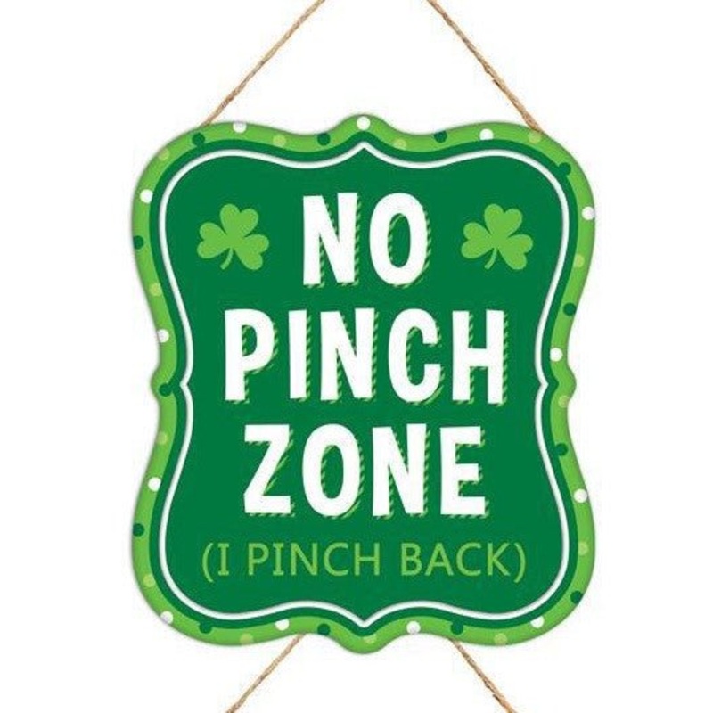 7" Tin No Pinch Zone Sign