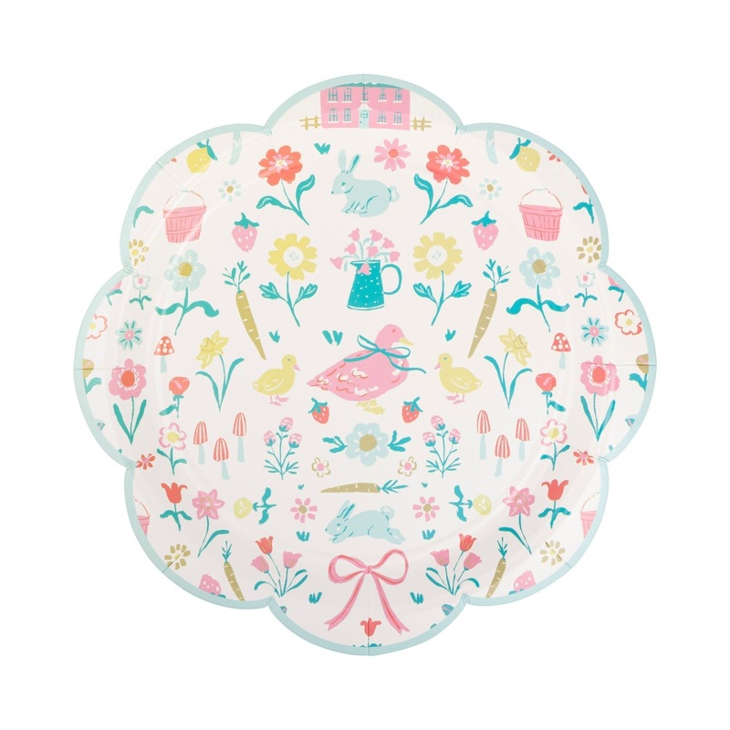 Springtime Cottage Pattern Plate 9" | 8 ct
