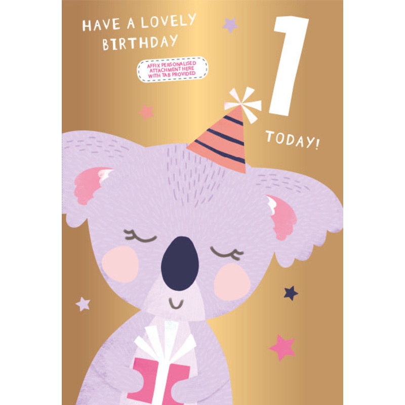 Age 1 Girl Birthday Card - Personalise with Sticker Sister Daughter Granddaughter Niece Goddaughter