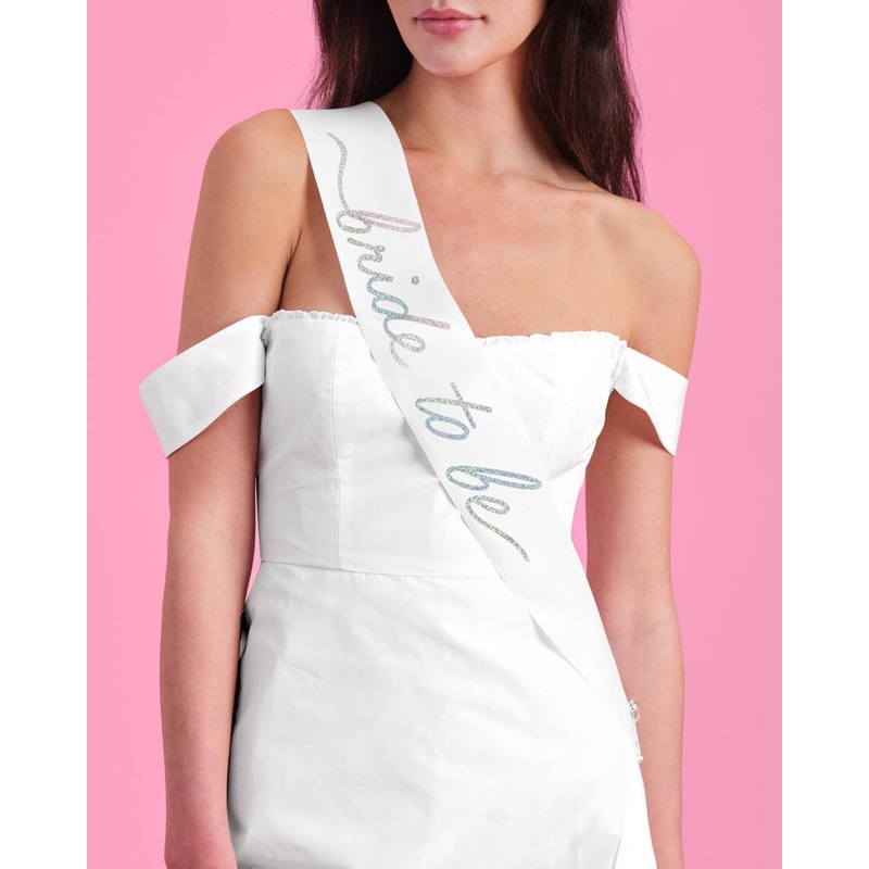 Bridal Bliss Sash - white satin sash