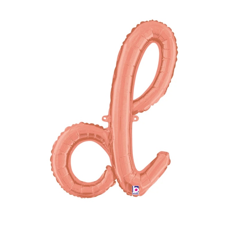 Rose Gold D Script Letter 07047 - 24 in