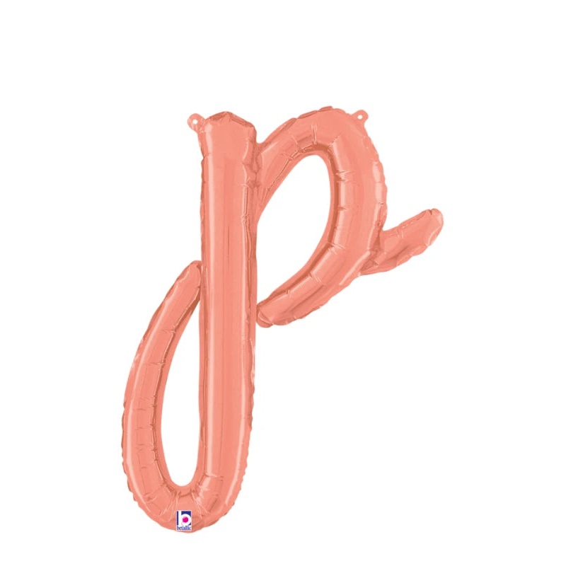 Rose Gold P Script Letter 07160