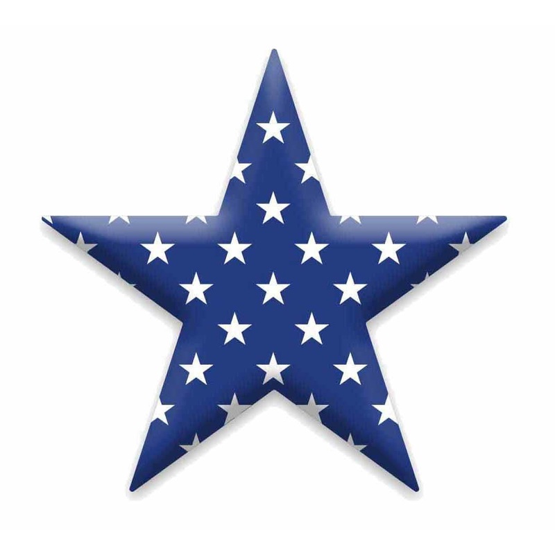 10" Metal Star: Blue/White Stars