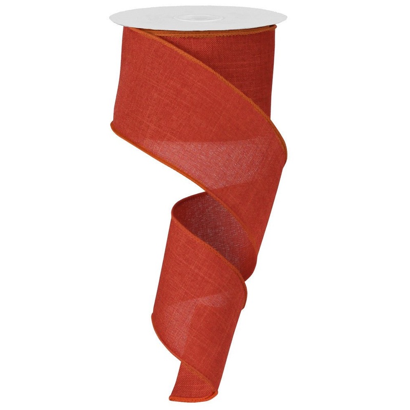 2.5" Rust Royal Faux Burlap Ribbon  - 10Yds