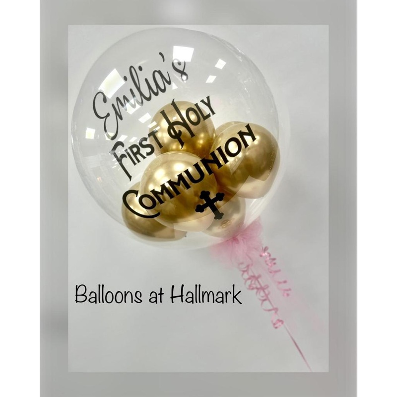 Communion Personalised Helium Bubble Balloon