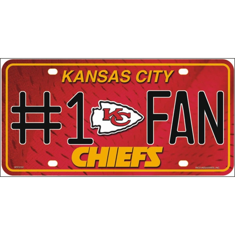 Kansas City Chiefs #1 Fan NFL Embossed Metal Plate