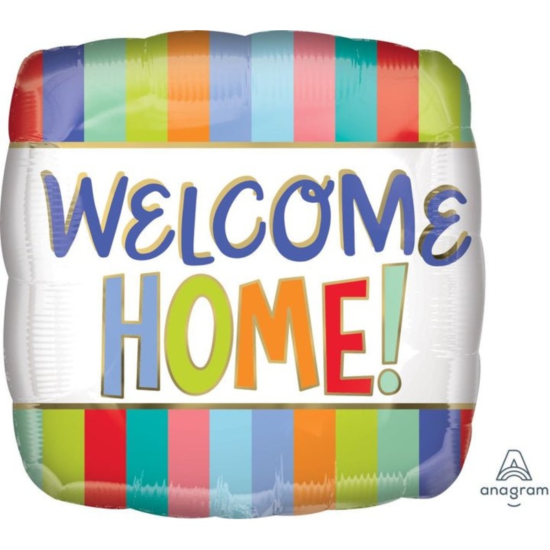 Welcome Home Stripes Mylar Balloon, 18" | 1ct