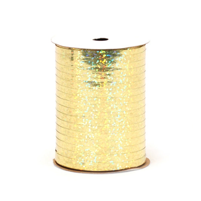 3/16 Holographic Curling Ribbon - Gold (100 Yds.)