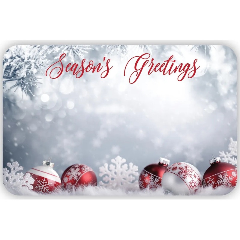 Seasons Greetings Snowy Scene with Bulbs Enclosure Cards | 50 Count