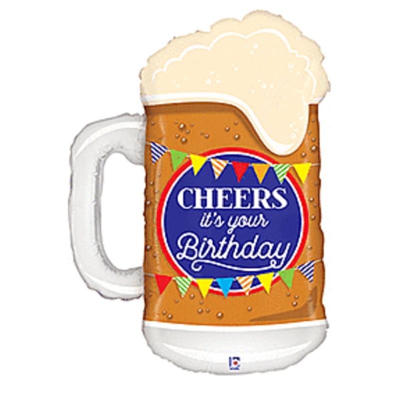 #013 Cheers Birthday Beer 29in Supershape