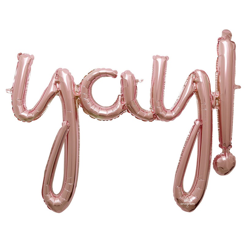 35" Phrase Yay Rose Gold