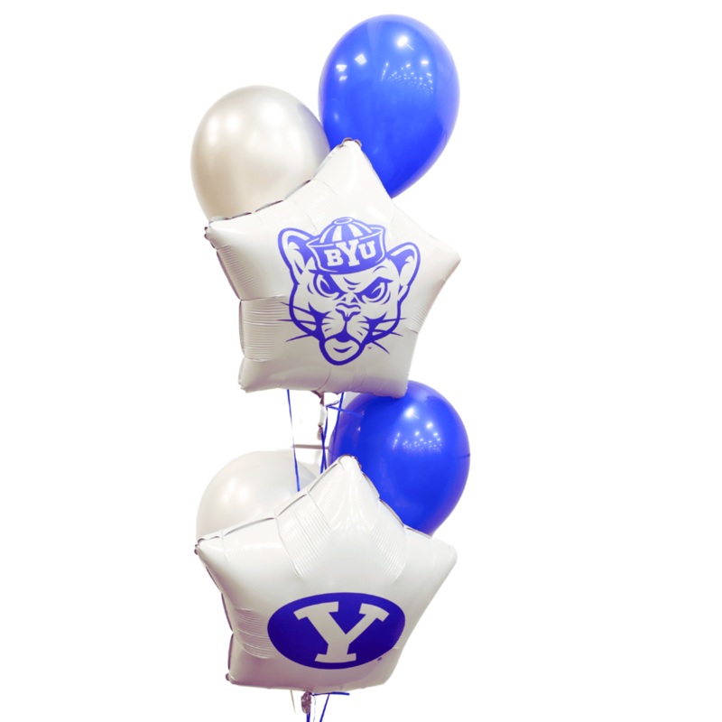 BYU Sailor Cougar Balloon Bouquet | 6 pcs