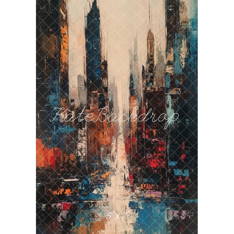 Kate Abstract Cityscape Urban Backdrop Designed by Emetselch Fleece (Printed) 6x8ft(1.8x2.4m)
