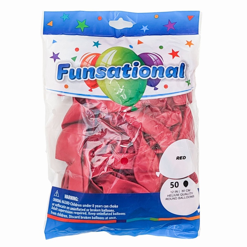Red Funsational 12" Latex Balloons | 50ct
