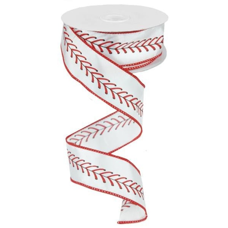 1.5" Baseball Stitching Ribbon - 10yds