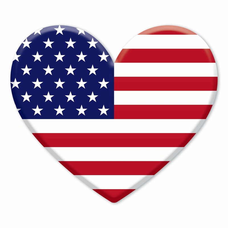 10" Metal Patriotic Heart: Red/White/Blue