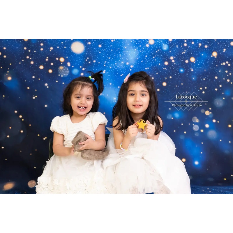 Kate Blue Bokeh Glitter Backdrop Designed by Emetselch Microfiber (Printed) 5x7ft(1.5x2.2m)