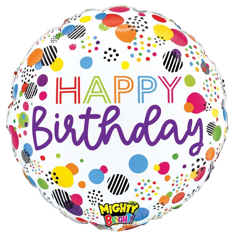 Mighty Birthday Dots Mylar Balloon, 21" | 1 ct
