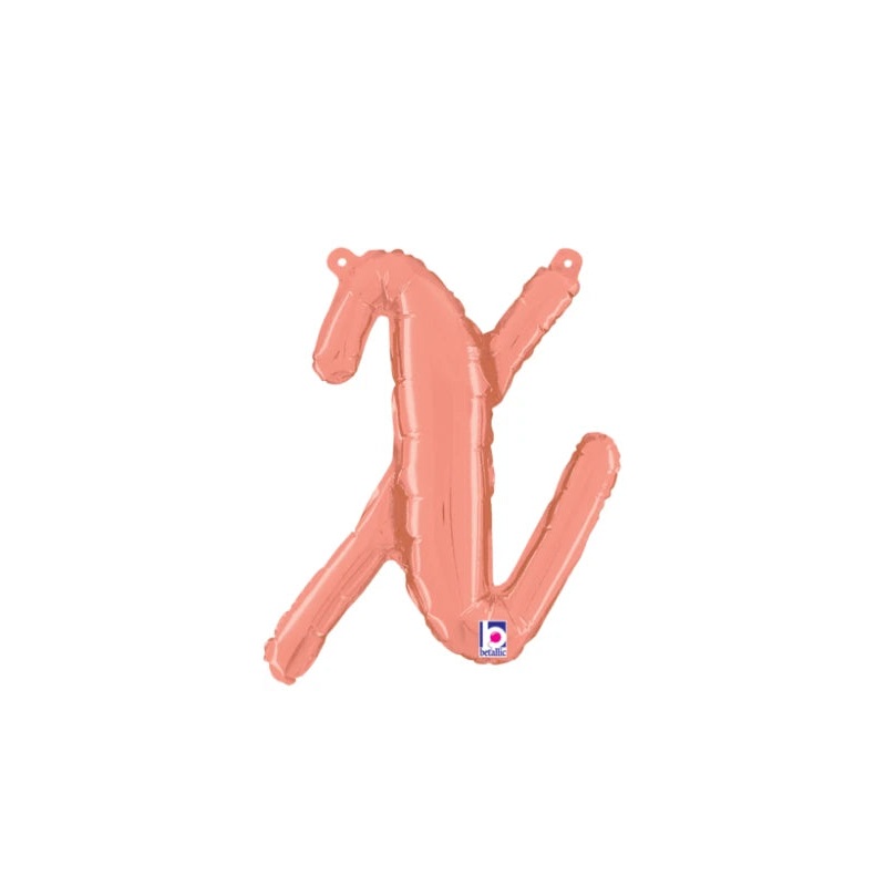 Rose Gold X Script Letter 07245