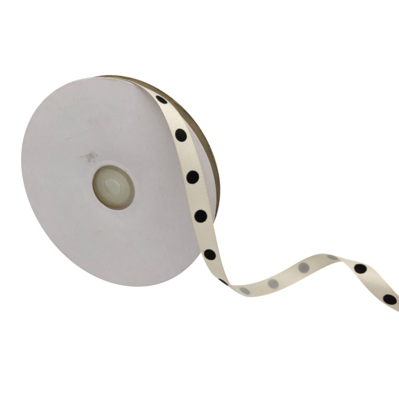 ARIA DOTS | CREAM WITH BLACK | 10MM | 45MTR
