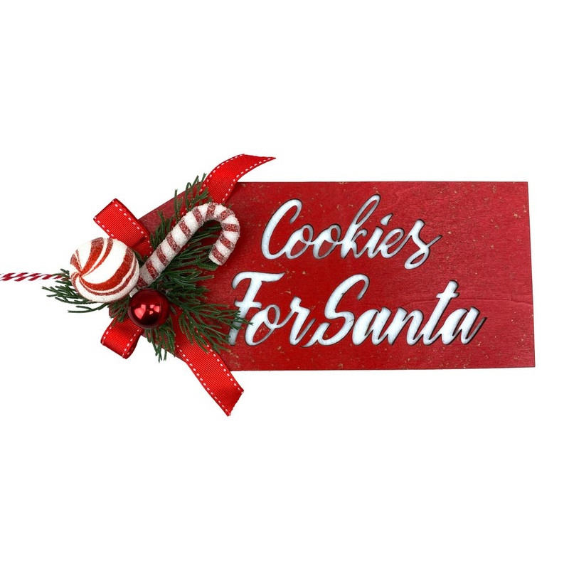 11" Cookies for Santa Gift Tag Sign