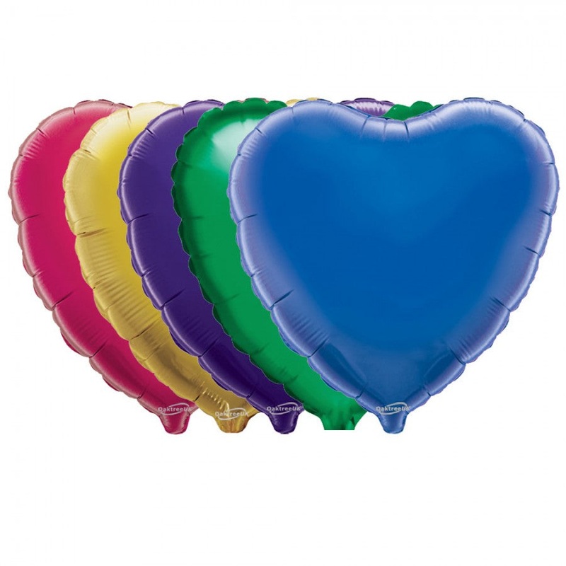 5 Heart Shaped Foil Balloon 4" Package (Choose your color) White